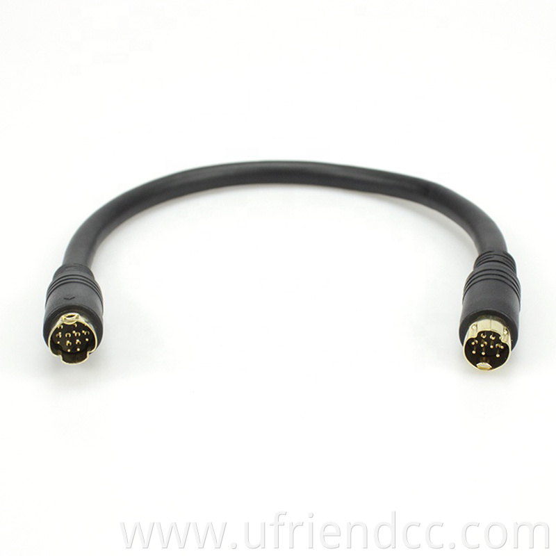 Wholesale UL2464 26AWG 4P/5P/6P/7P/8P/9P Mini Din CCTV 9-pin Male to 9-pin Male (M/M) Audio Input Cable